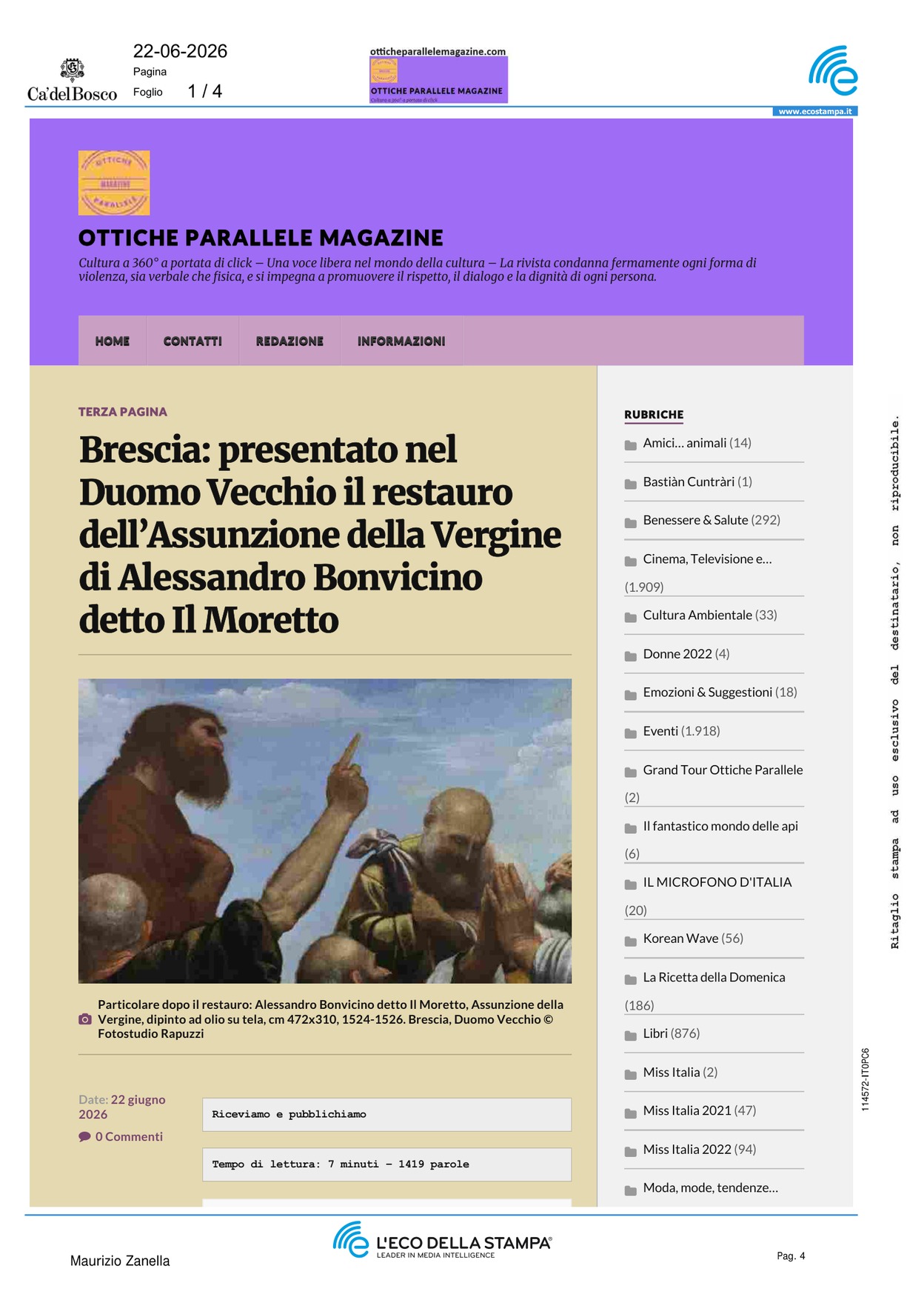 Brescia: presentato nel Duomo Vecchio il [..]